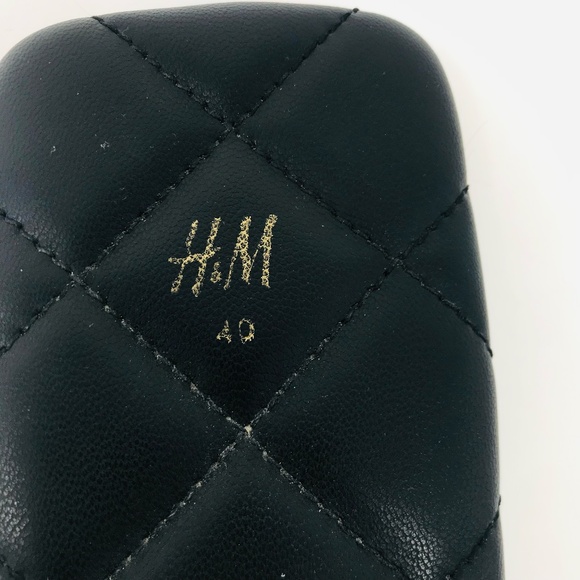H&M Quilted Slip On Sandals Black Size 8.5 - Picture 2 of 5